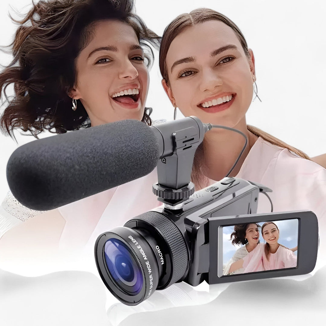 HD Camcorder with Microphone for Vlogging