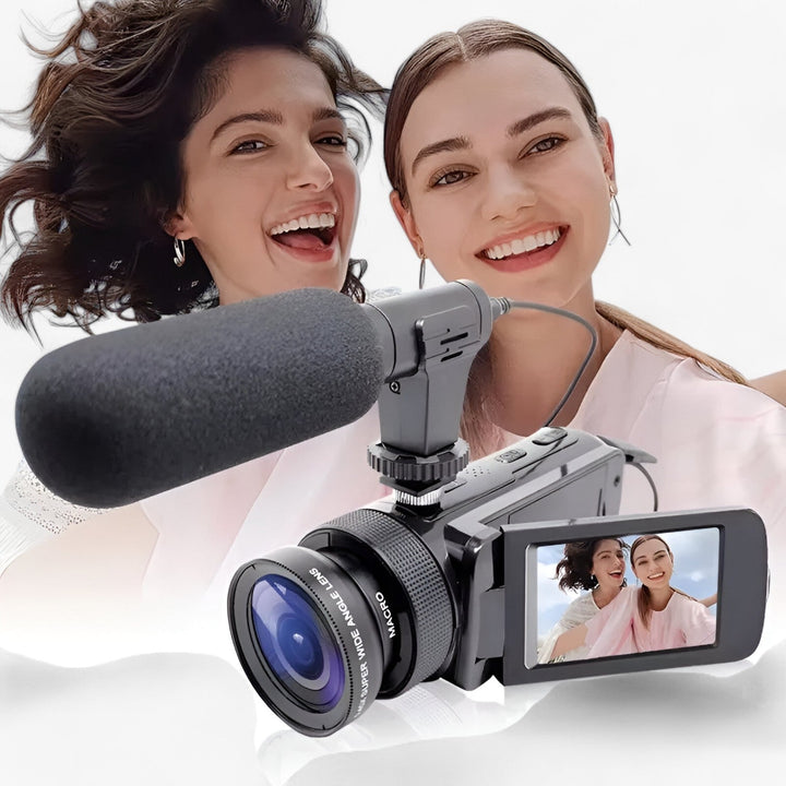 HD Camcorder with Microphone for Vlogging