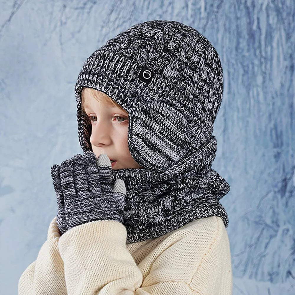 Kids Winter Hat Scarf Gloves Set Ear Warmer Neck Warmer Accessories