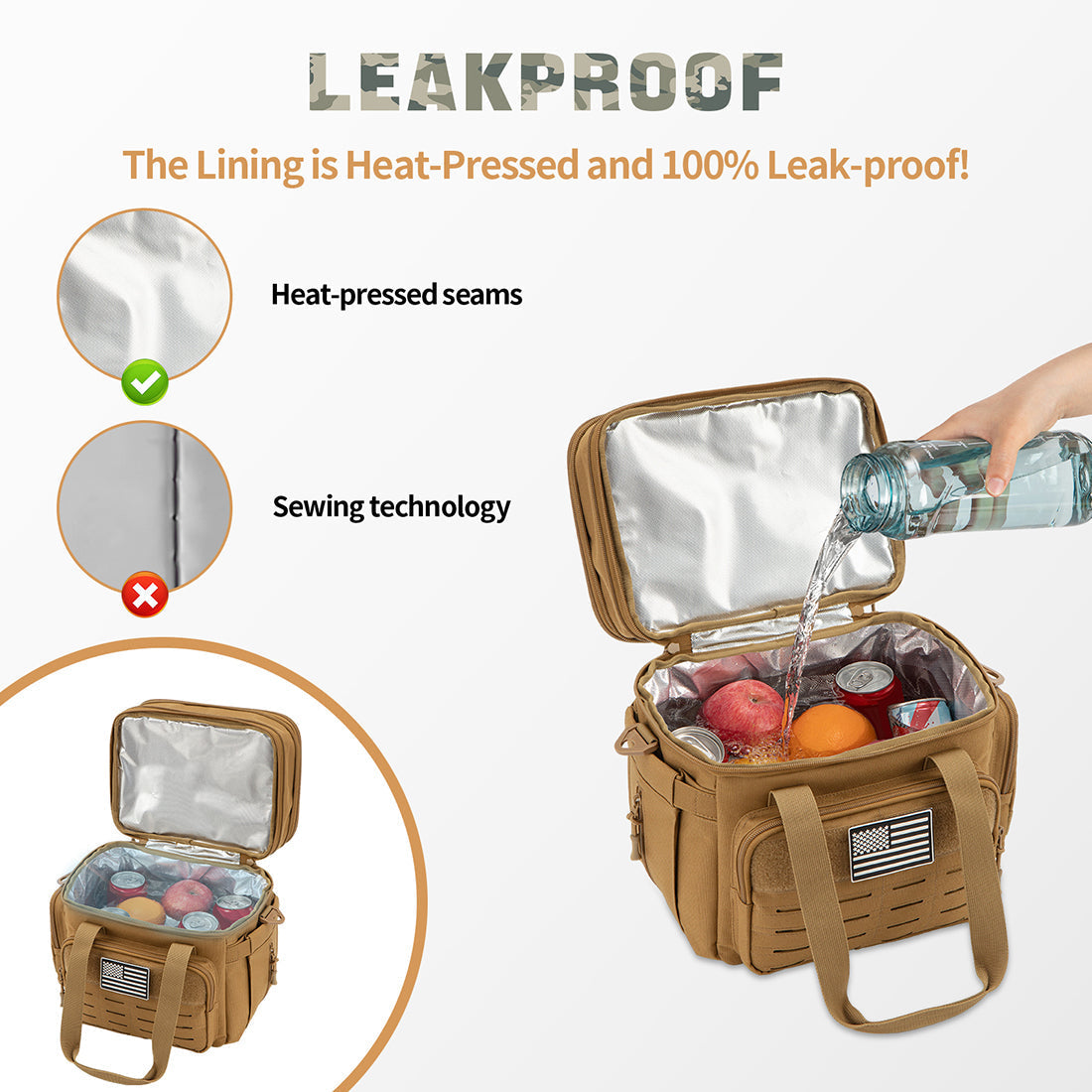 Tactical Insulated Leakproof Lunch Box Cooler Bag 18L Large