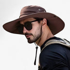 Wide Brim Outdoor Sun Hat with Adjustable Chin Strap