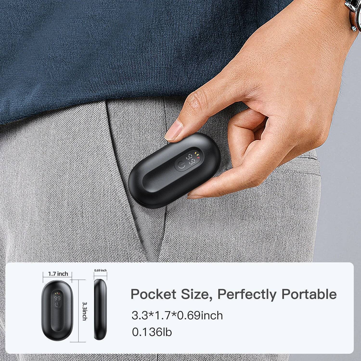 Magnetic Rechargeable Hand Warmers Portable Heater 2 Pack