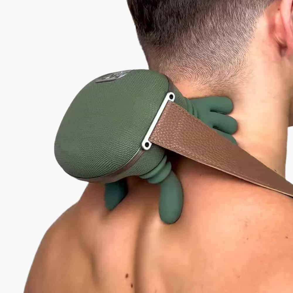Bionic Hands-Free Neck Massager with Strap and Deep Kneading Nodes