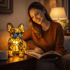 Stained Glass Dog Table Lamp Table Lighting