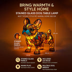 Dog Shaped Stained Glass LED Table Lamp Night Light