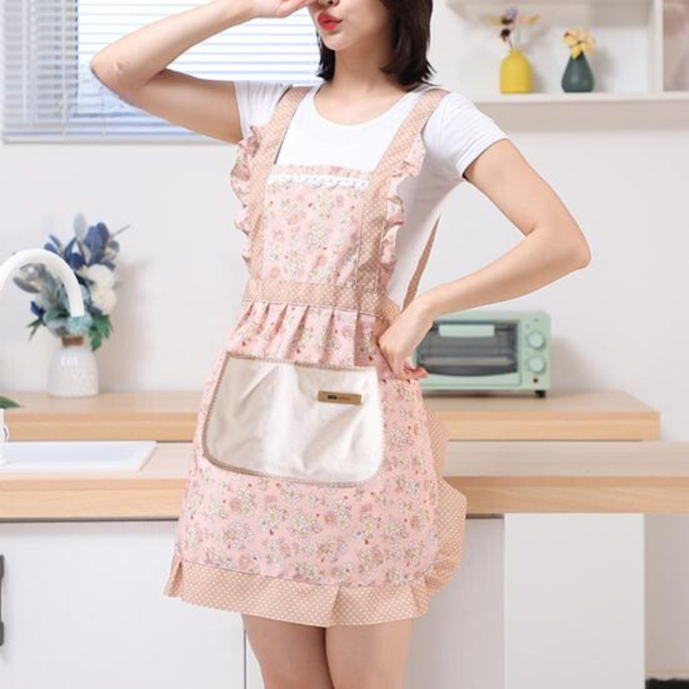Waterproof Kitchen Apron with Adjustable Neck Strap and Front Pocket