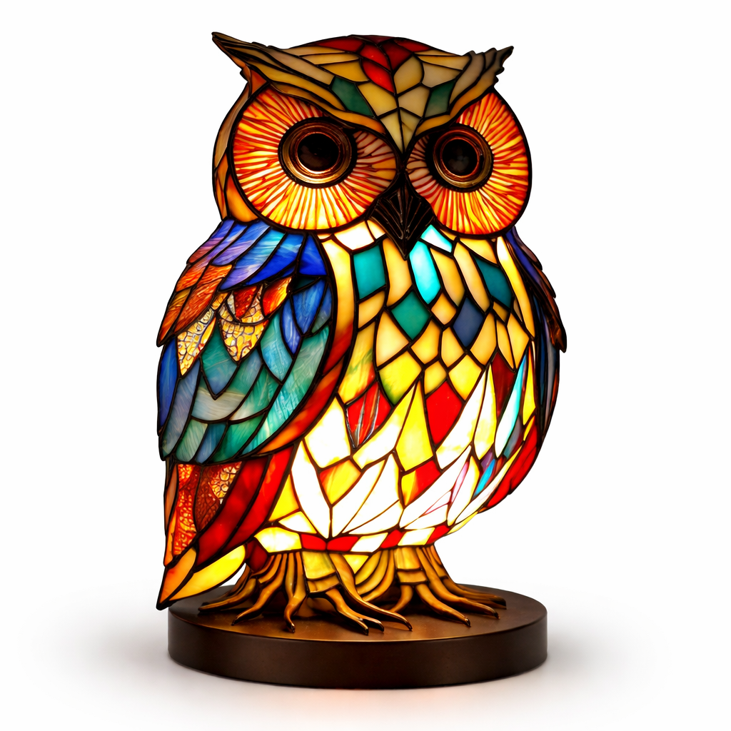 Stained Glass Animal Table Lamp LED Accent Light