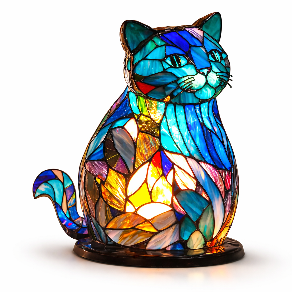 Stained Glass Animal Table Lamp LED Accent Light