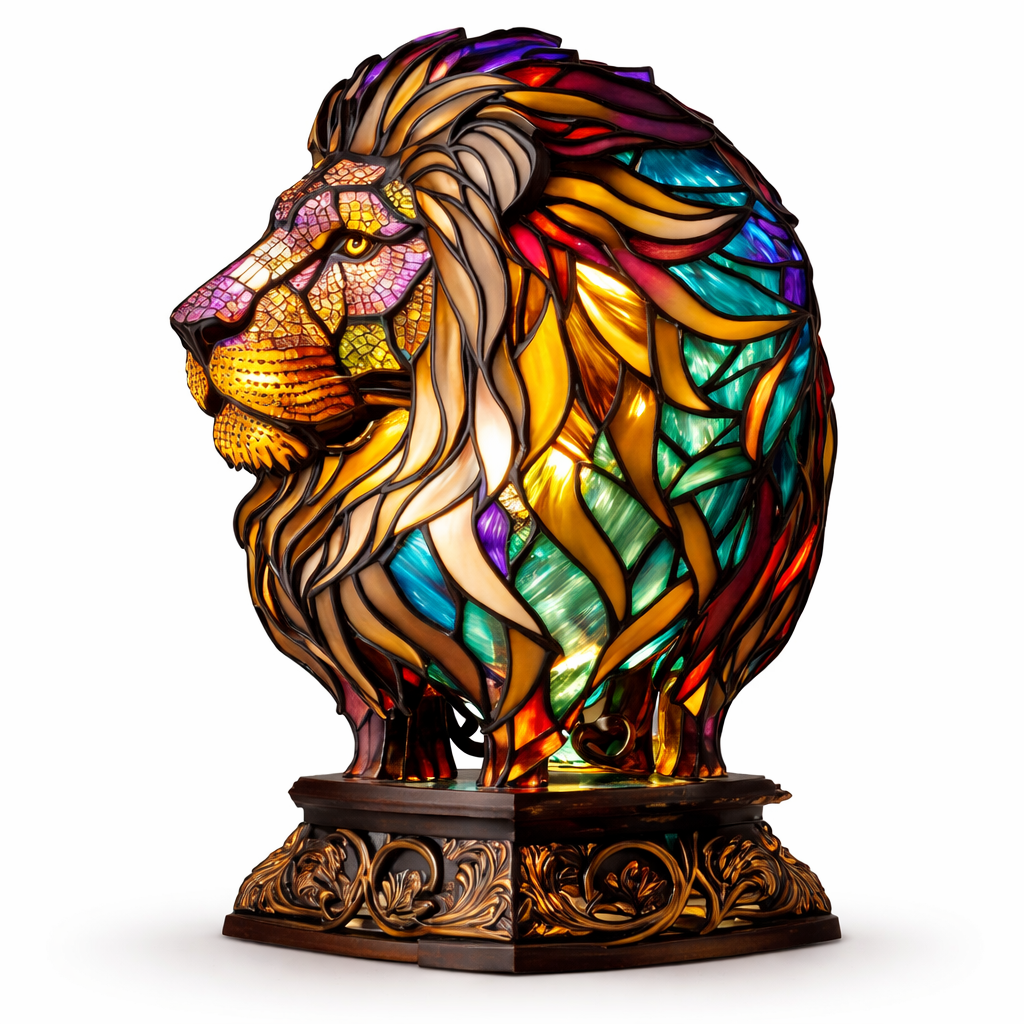 Stained Glass Animal Table Lamp LED Accent Light