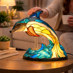 Stained Glass Animal Table Lamp LED Accent Light