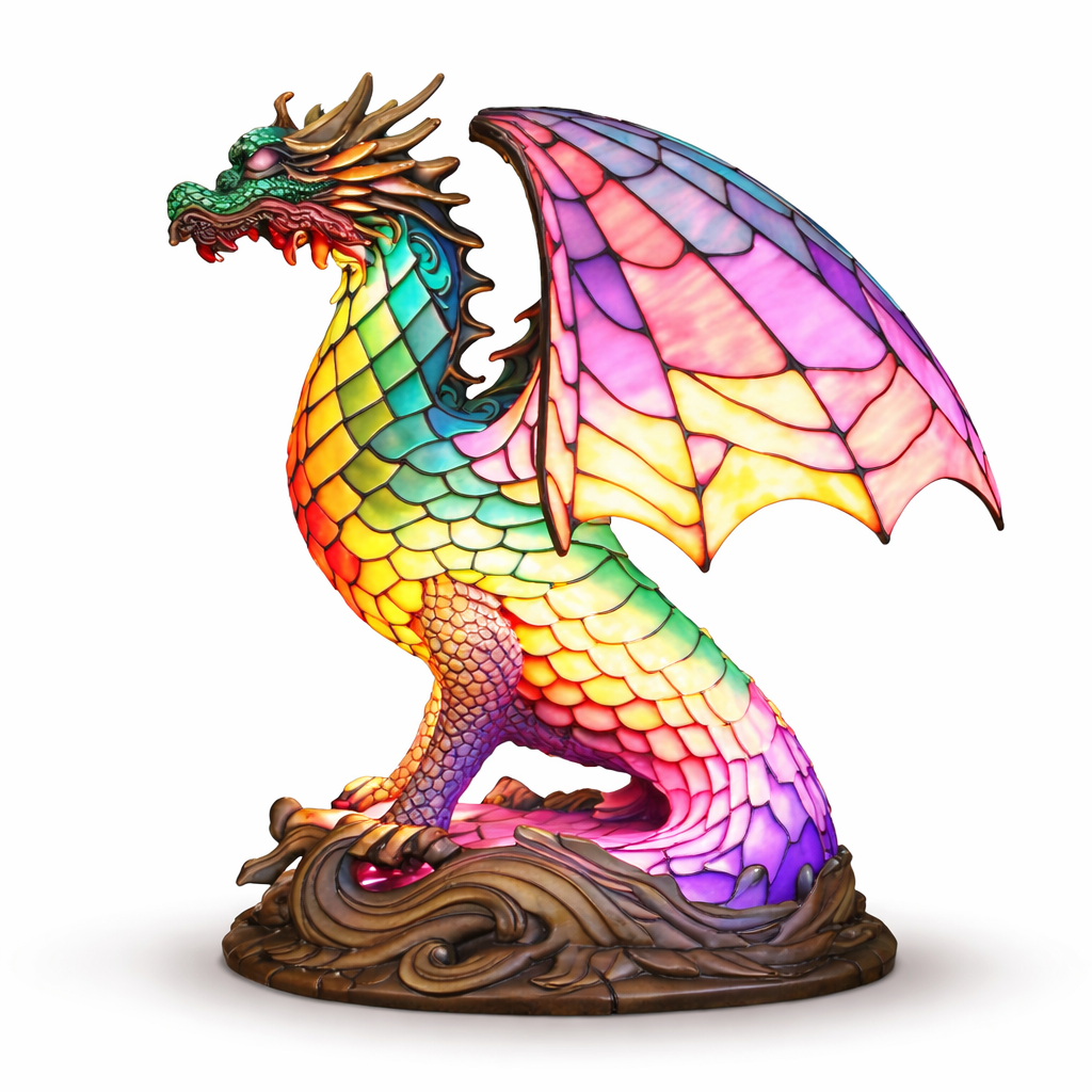 Stained Glass Animal Table Lamp LED Accent Light