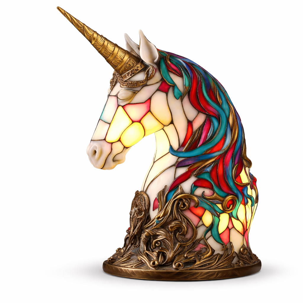 Stained Glass Animal Table Lamp LED Accent Light