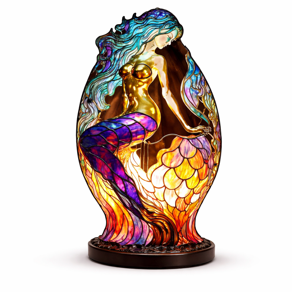 Stained Glass Animal Table Lamp LED Accent Light