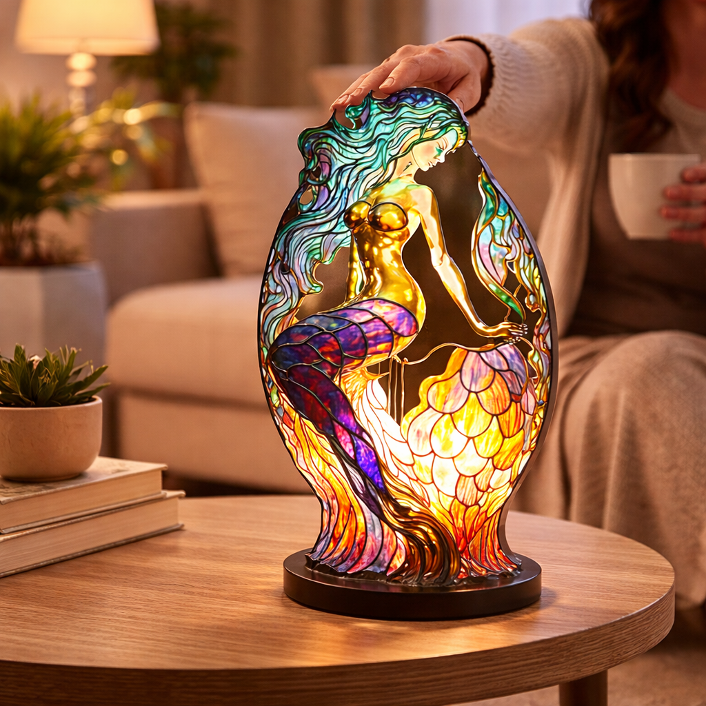 Stained Glass Animal Table Lamp LED Accent Light