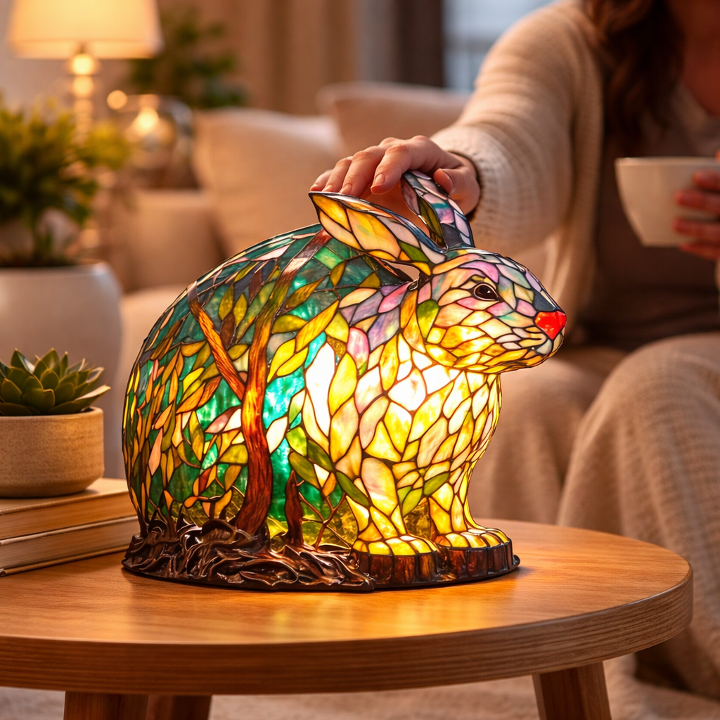 Stained Glass Animal Table Lamp LED Accent Light