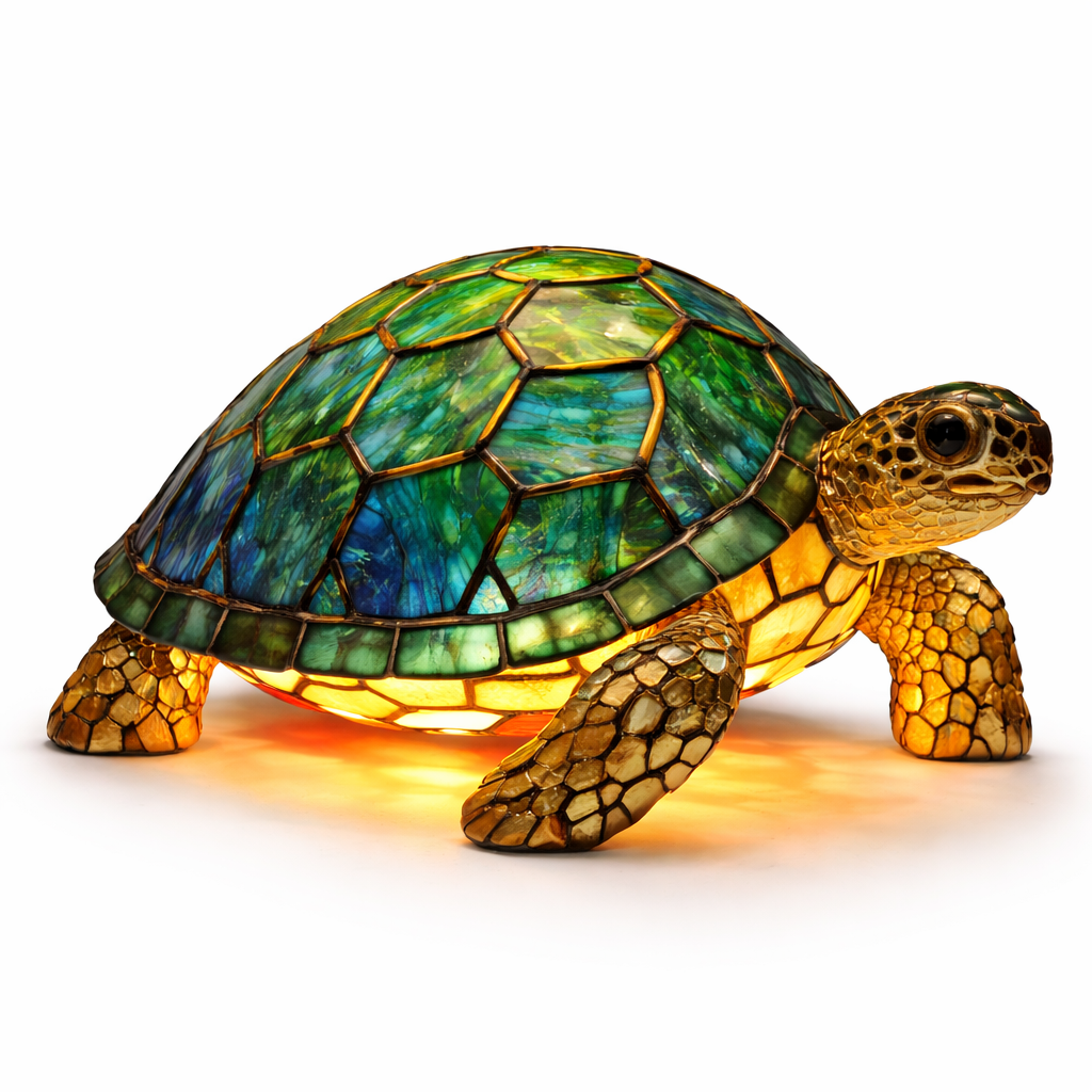 Stained Glass Animal Table Lamp LED Accent Light