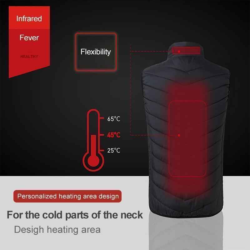 Heated Body Warmer Adjustable Temperature Vest Unisex