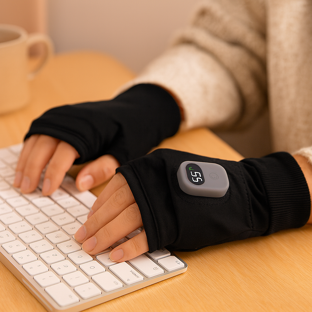 Fingerless Heated Gloves Mittens Hand Warmers for Typing Gaming