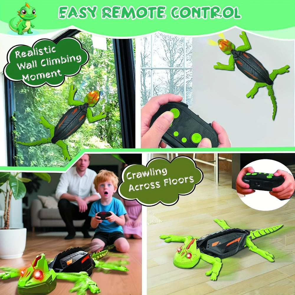 Remote Control Wall Climbing LED Gecko Lizard Robot Toy