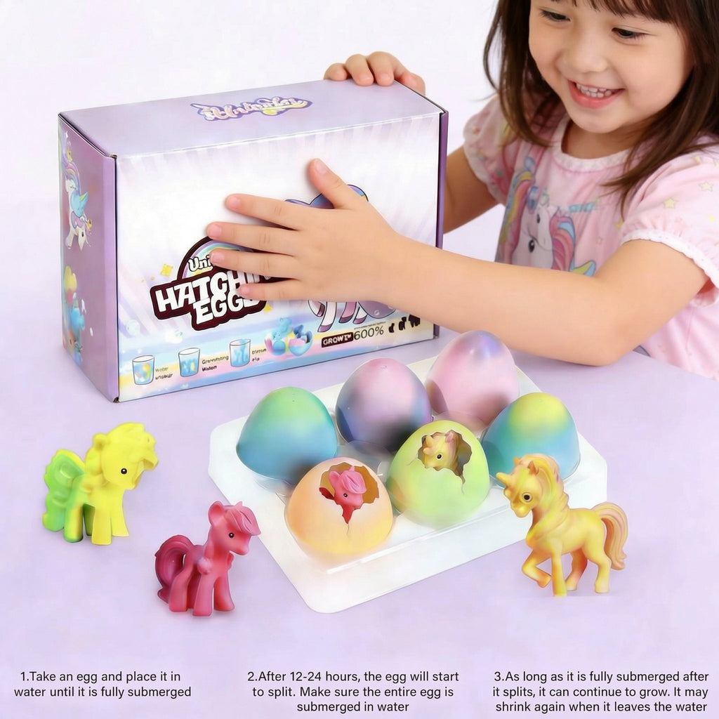 Surprise Filled Unicorn Shaped Easter Eggs Toy Set