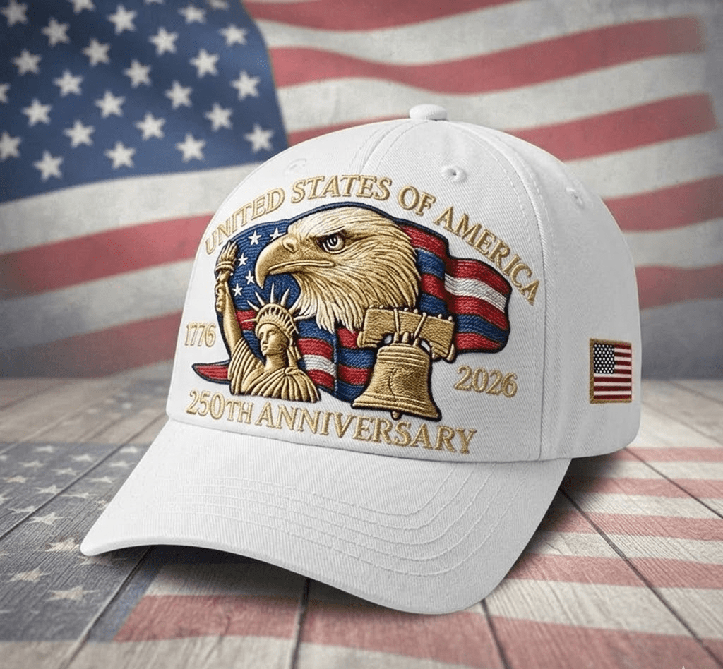 Adjustable Dad Cap Hat USA 250th Anniversary Eagle Patriots