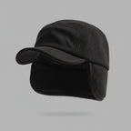 Ribbed Knit Beanie Hat with Ear Flaps Fleece Lined Winter Unisex