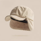 Ribbed Knit Beanie Hat with Ear Flaps Fleece Lined Winter Unisex