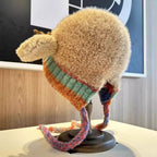 Women's Knit Beanie Hat with Antlers Winter Hat Accessory