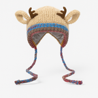 Women's Knit Beanie Hat with Antlers Winter Hat Accessory
