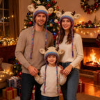 Women's Knit Beanie Hat with Antlers Winter Hat Accessory