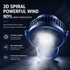 Rechargeable Clip-On Portable Desk Fan with 4-Speed and Battery