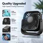 USB Mini Portable Desk Fan 4 Inch 3 Speed Quiet Adjustable Table Fan