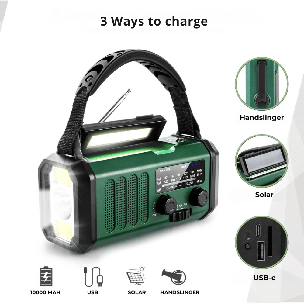 Emergency Radio Solar Powered USB Charger Portable Device