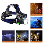 Rechargeable Waterproof LED Headlamp with Zoom Function