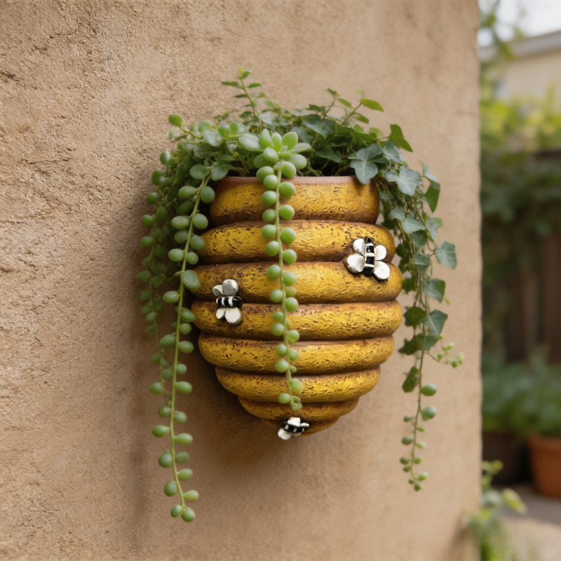 3D Beehive Shaped Wall-Mounted Resin Planter Hanging Flower Pot