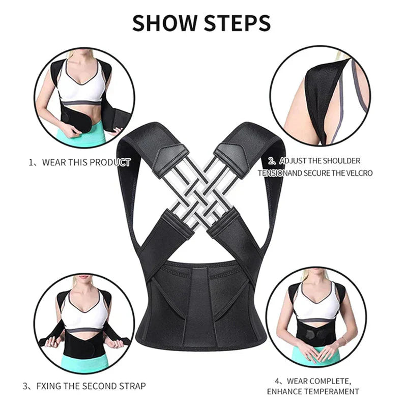 Posture Corrector Adjustable Back Support Brace for Men and Women
