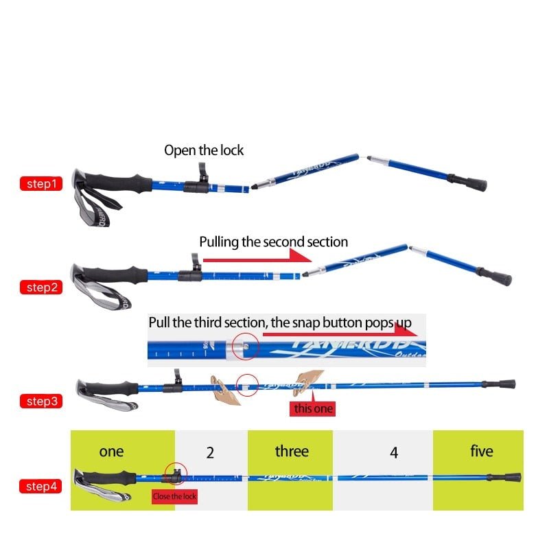Adjustable Foldable Telescopic Trekking Hiking Poles