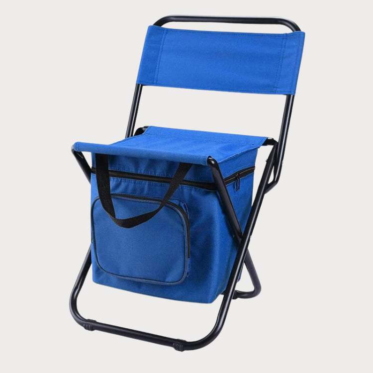 Foldable Camping Chair with Cooler Bag Portable Outdoor Fishing Stool