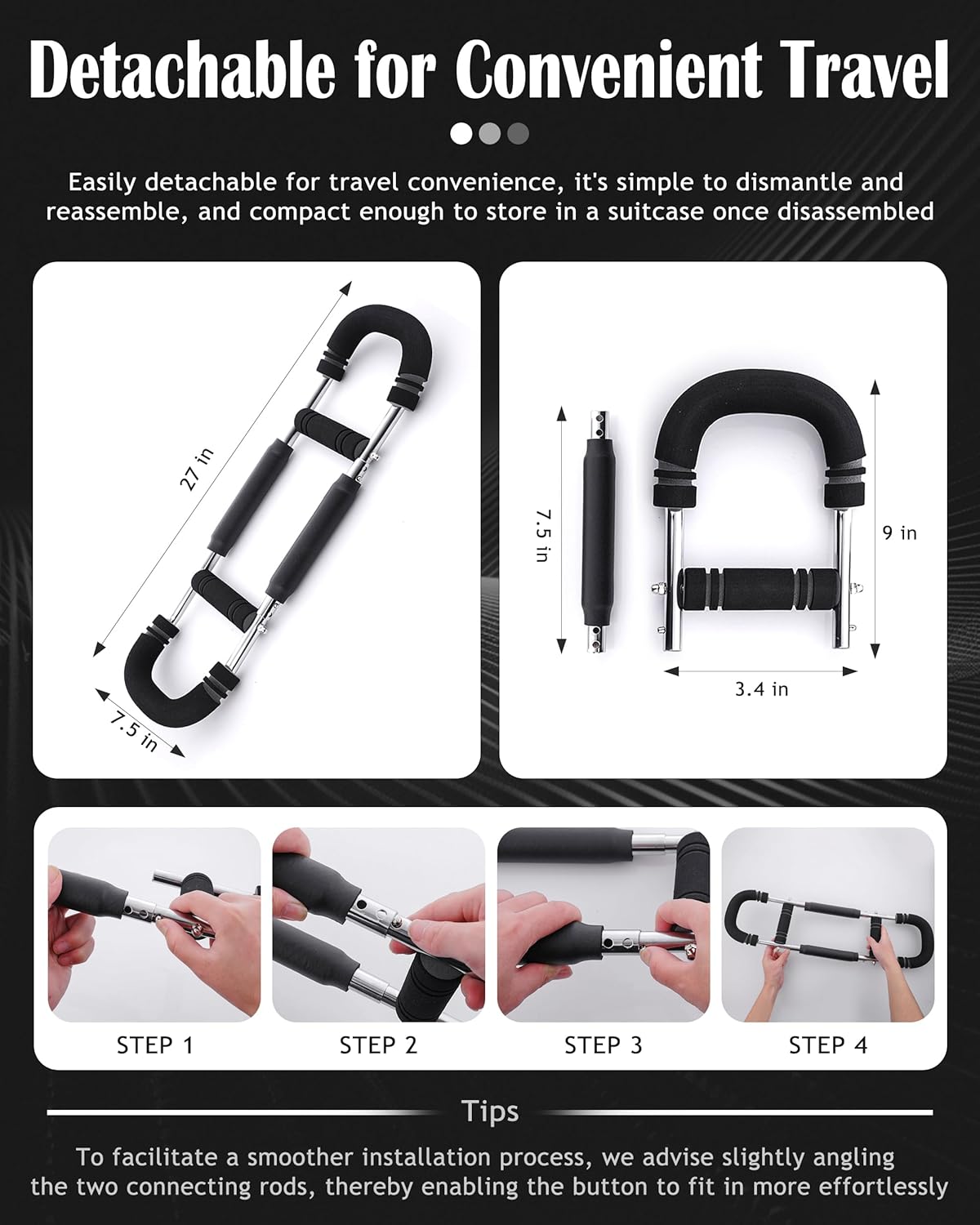 Adjustable Arm Exerciser Spring Bar Forearm Triceps Strength Trainer