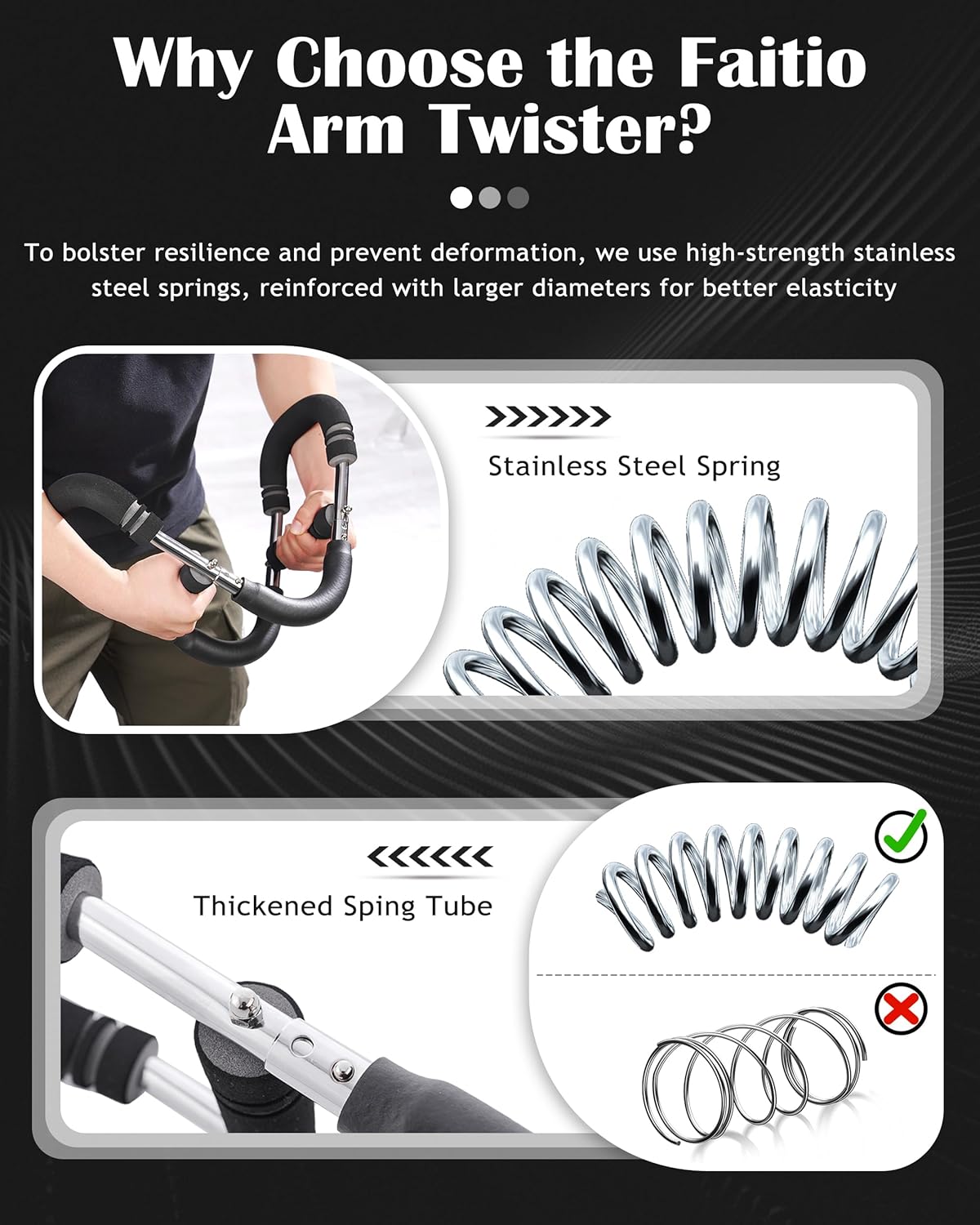 Adjustable Arm Exerciser Spring Bar Forearm Triceps Strength Trainer