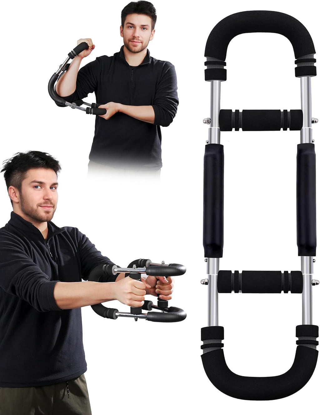 Adjustable Arm Exerciser Spring Bar Forearm Triceps Strength Trainer