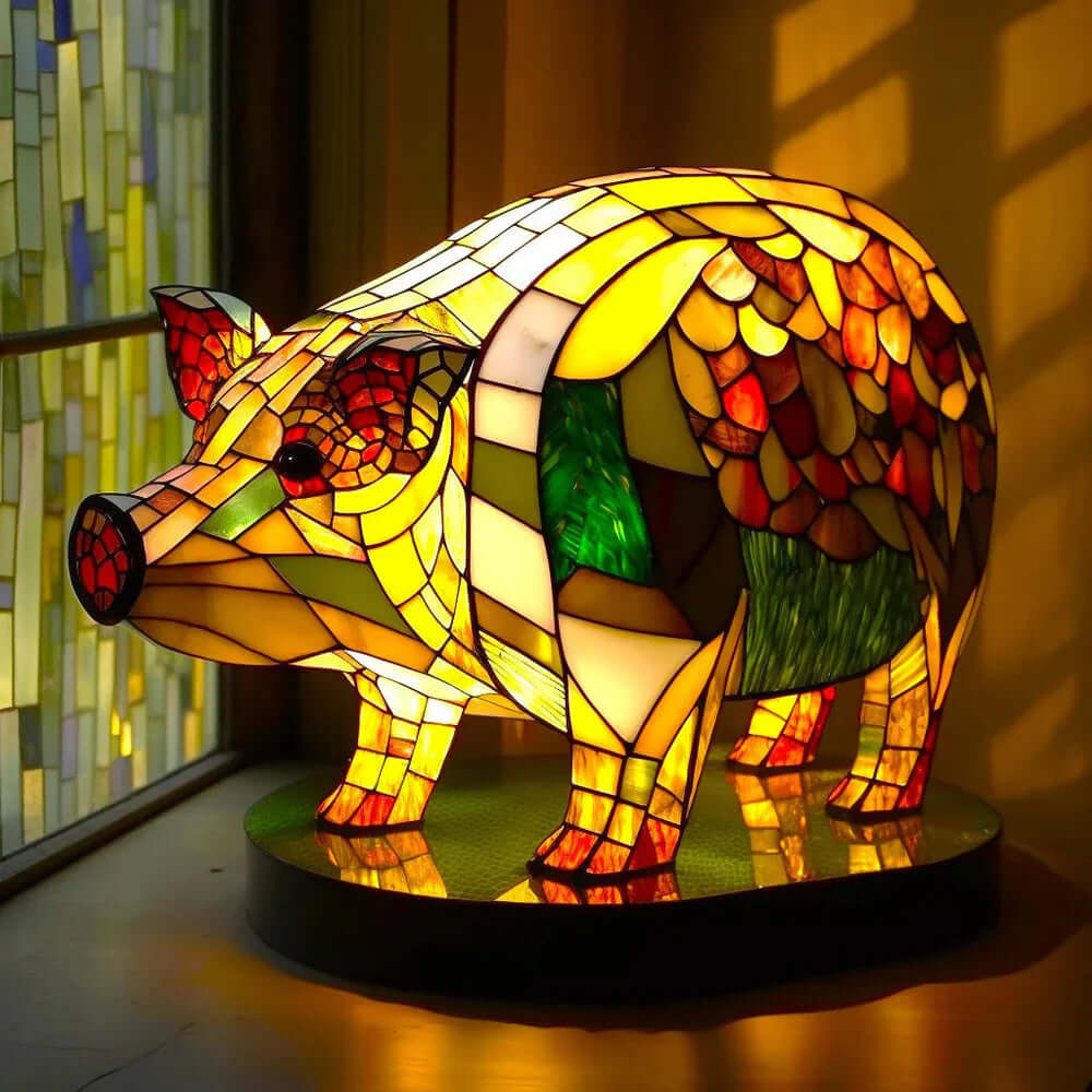 Animal Stained Glass Table Lamp Night Light