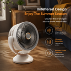 Rechargeable Portable USB Desk Fan with Night Light and Quiet Cooling