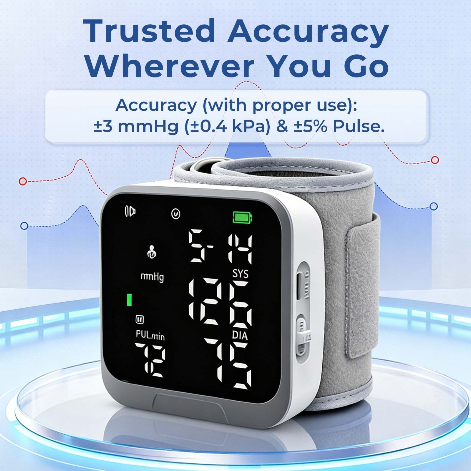 Automatic Rechargeable Wrist Blood Pressure Monitor