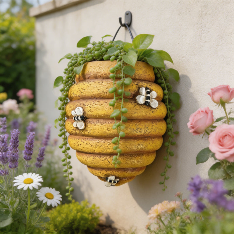 3D Beehive Shaped Wall-Mounted Resin Planter Hanging Flower Pot