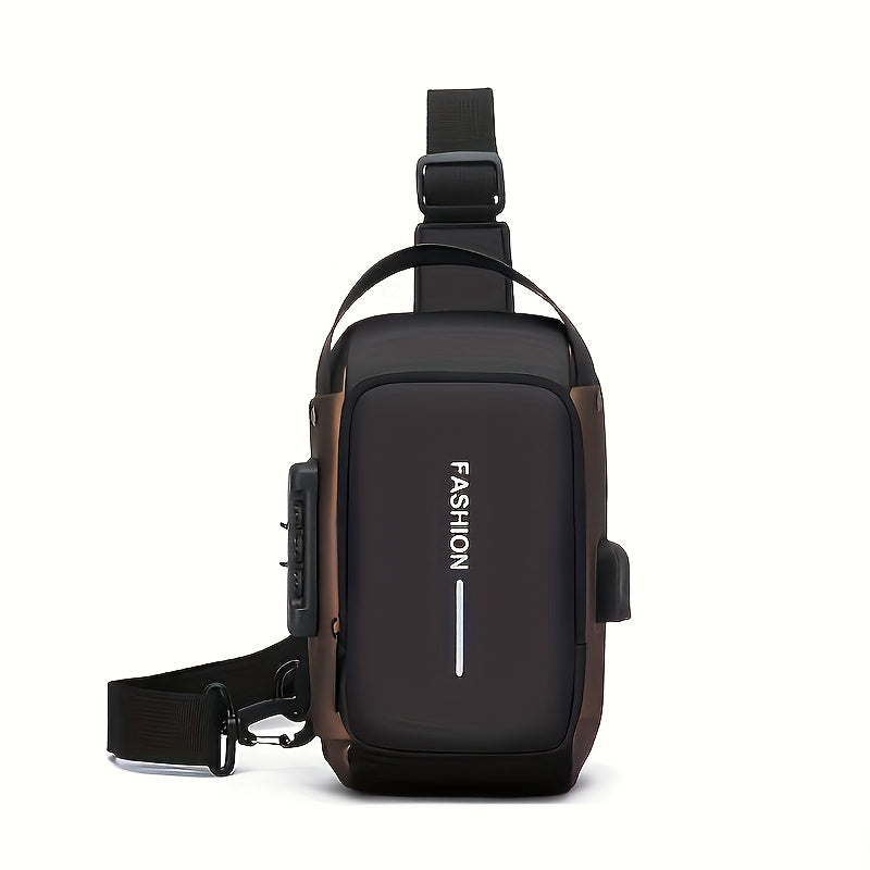 Anti-Theft Motorcycle Backpack with Lock Convertible Crossbody Bag