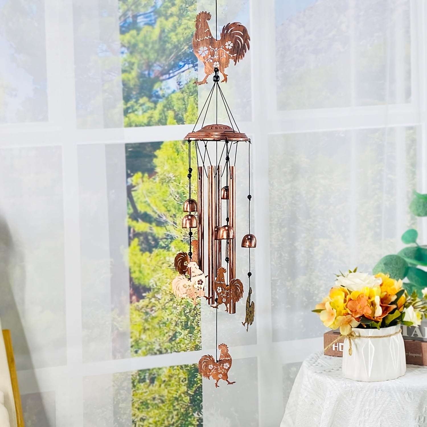 Chicken Shaped Outdoor Indoor Wind Chime Garden Decoration