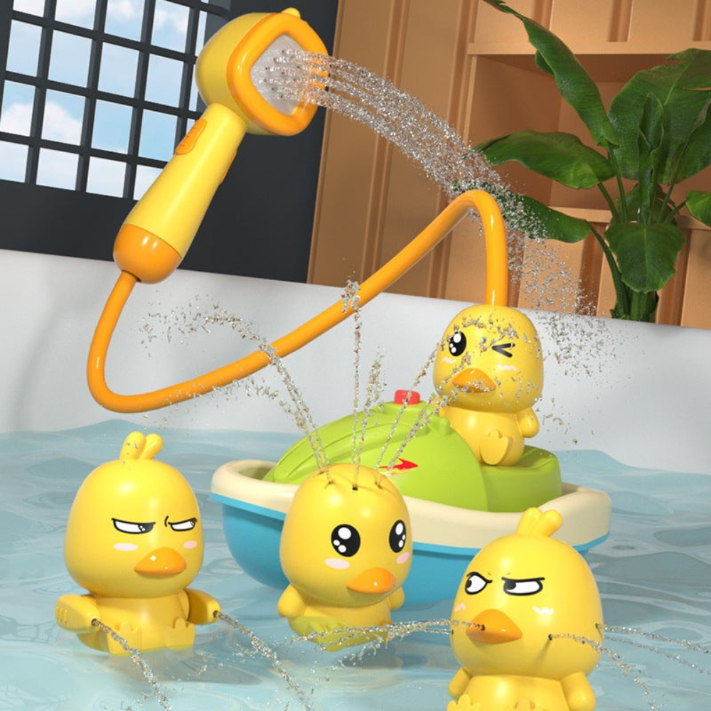Bath Toy Set Floating Duck Shower Spray Toys