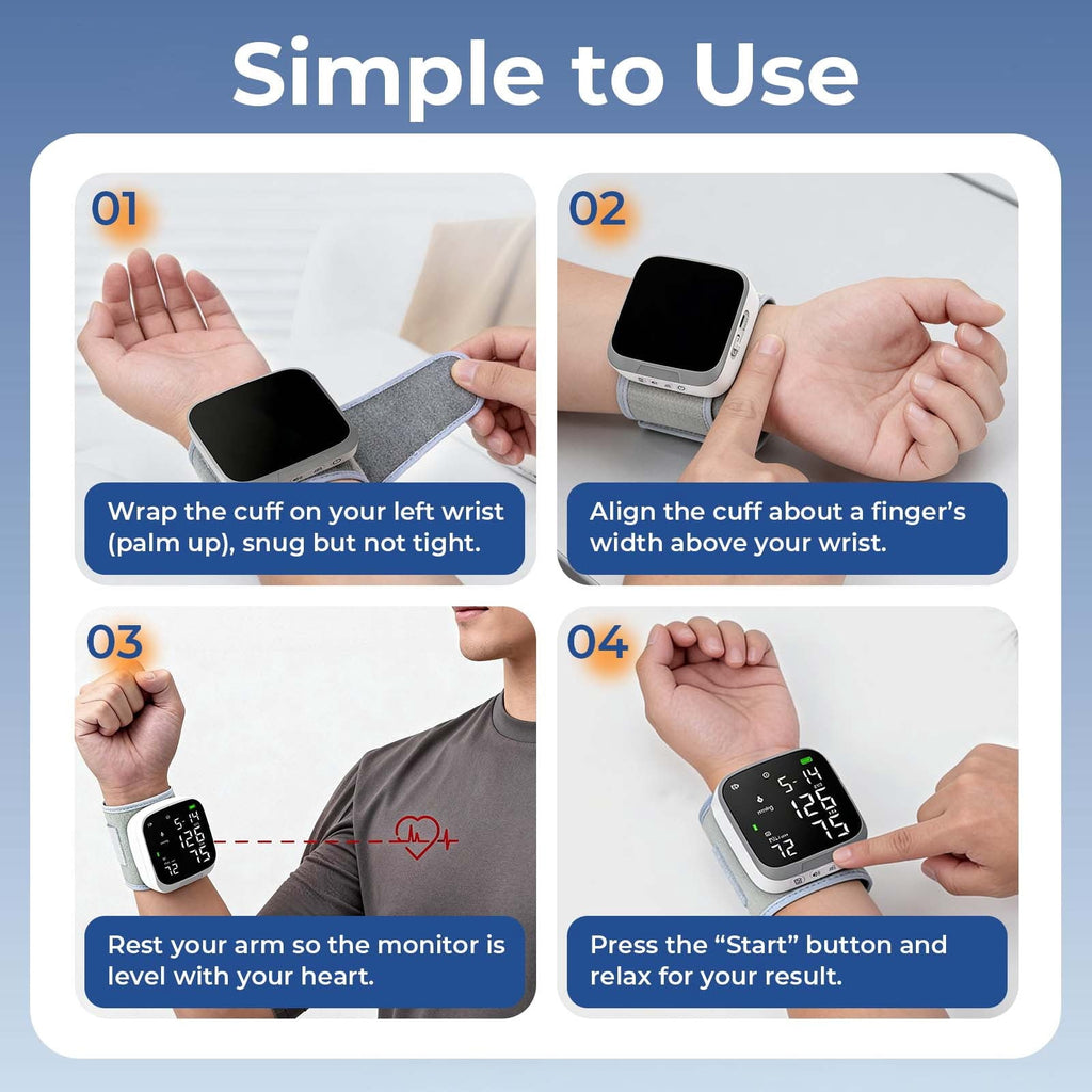 Automatic Rechargeable Wrist Blood Pressure Monitor