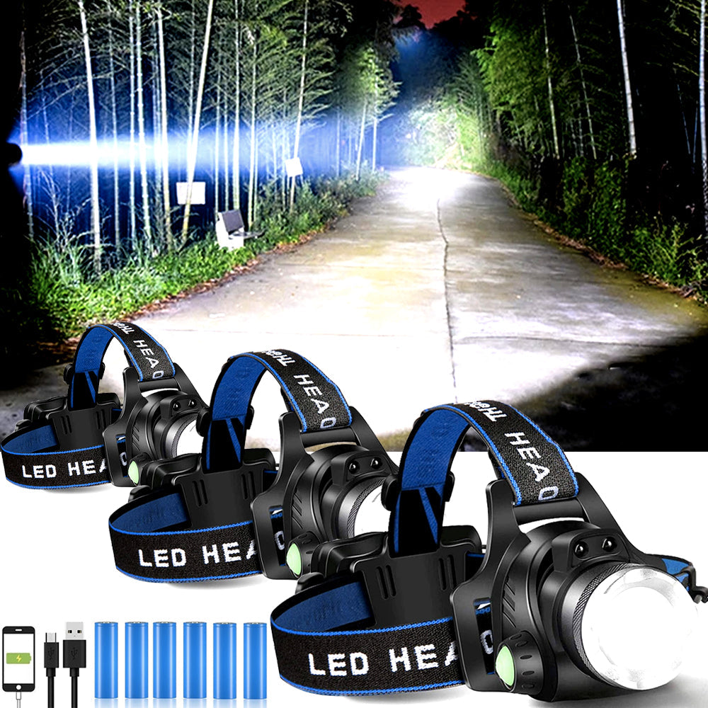 Rechargeable LED Headlamp with Dual Rechargeable Batteries